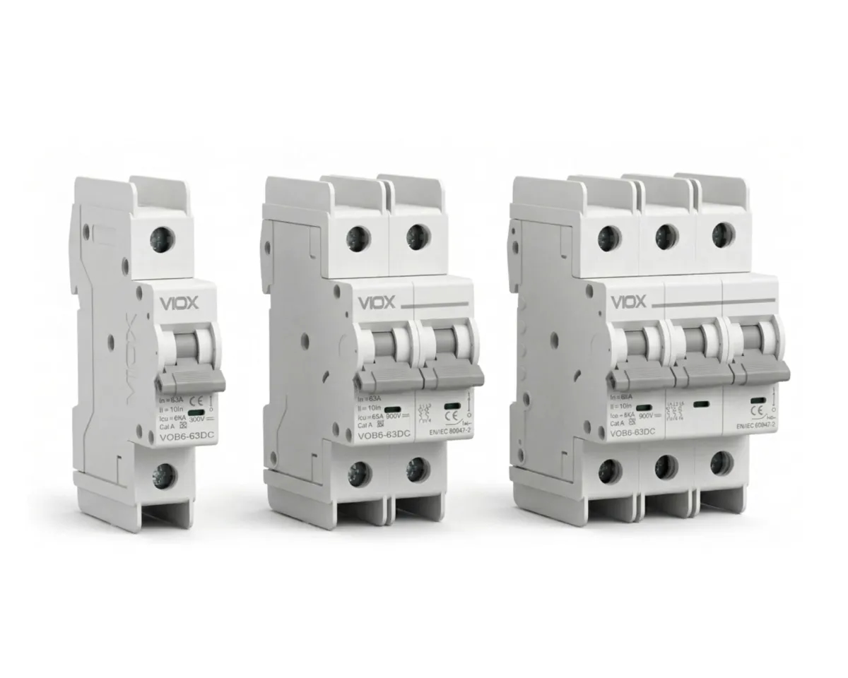 VOB6-63DC 1P 2P and 3P DC miniature circuit breakers