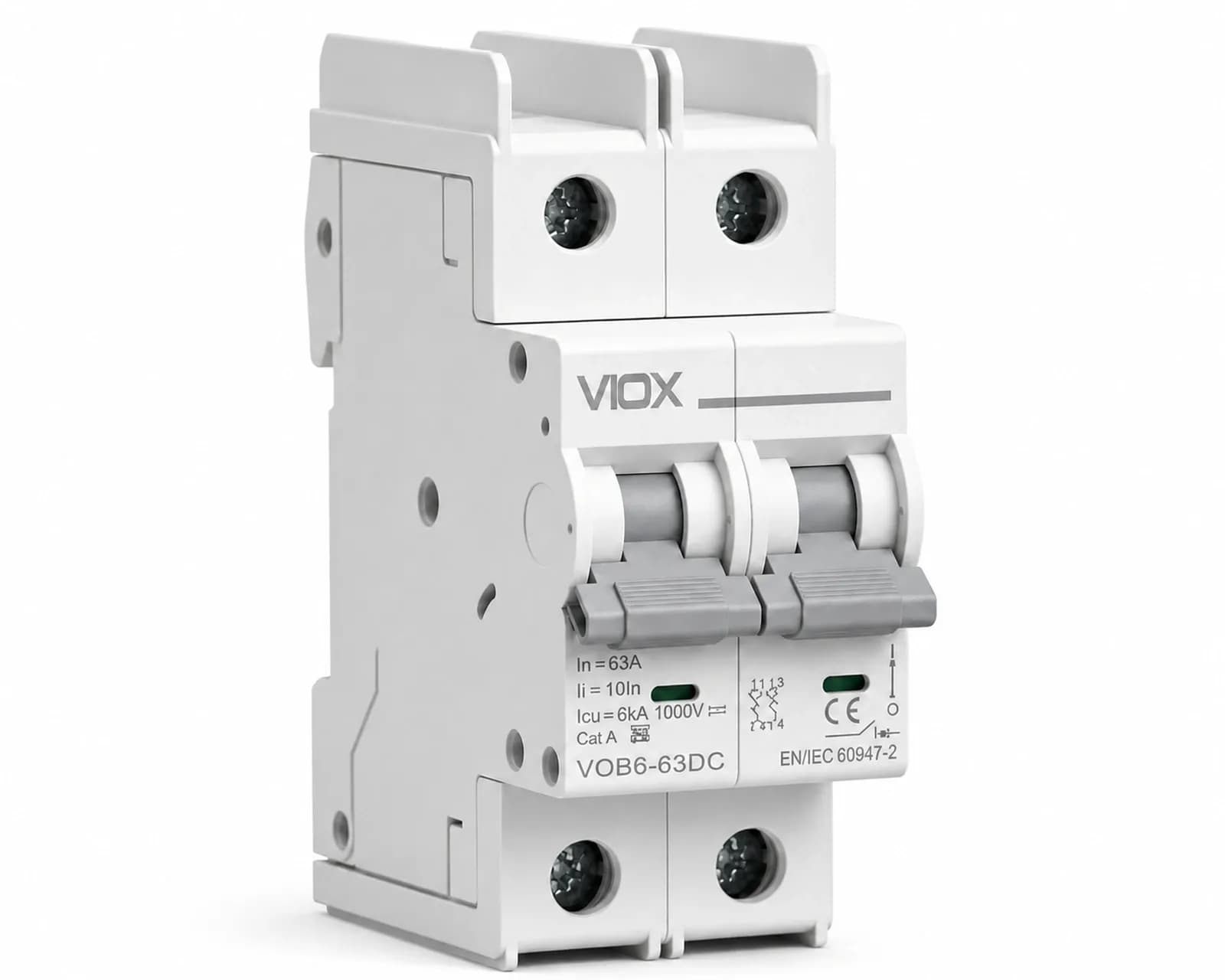 VIOX VOB6-63DC two-pole DC circuit breaker product view