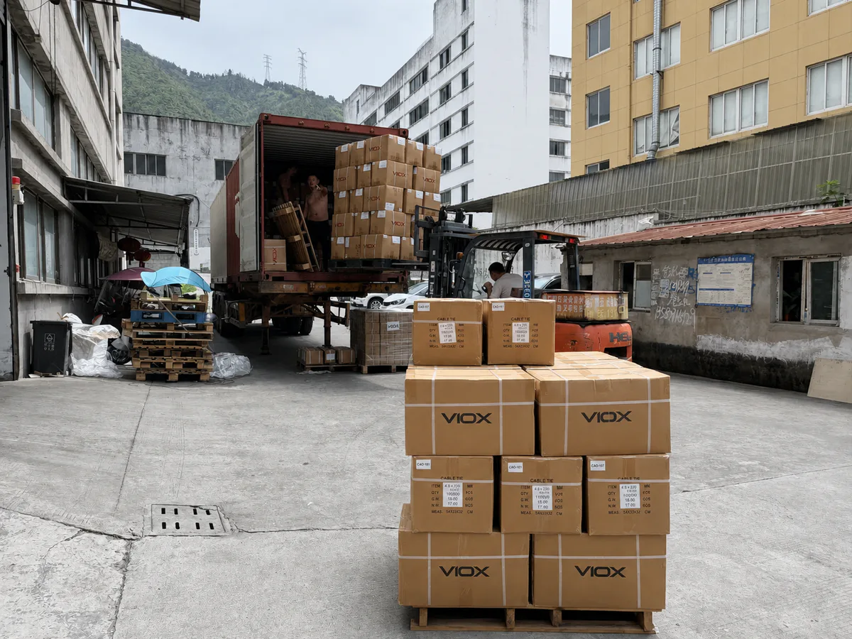 VIOX finished electrical products prepared for container loading